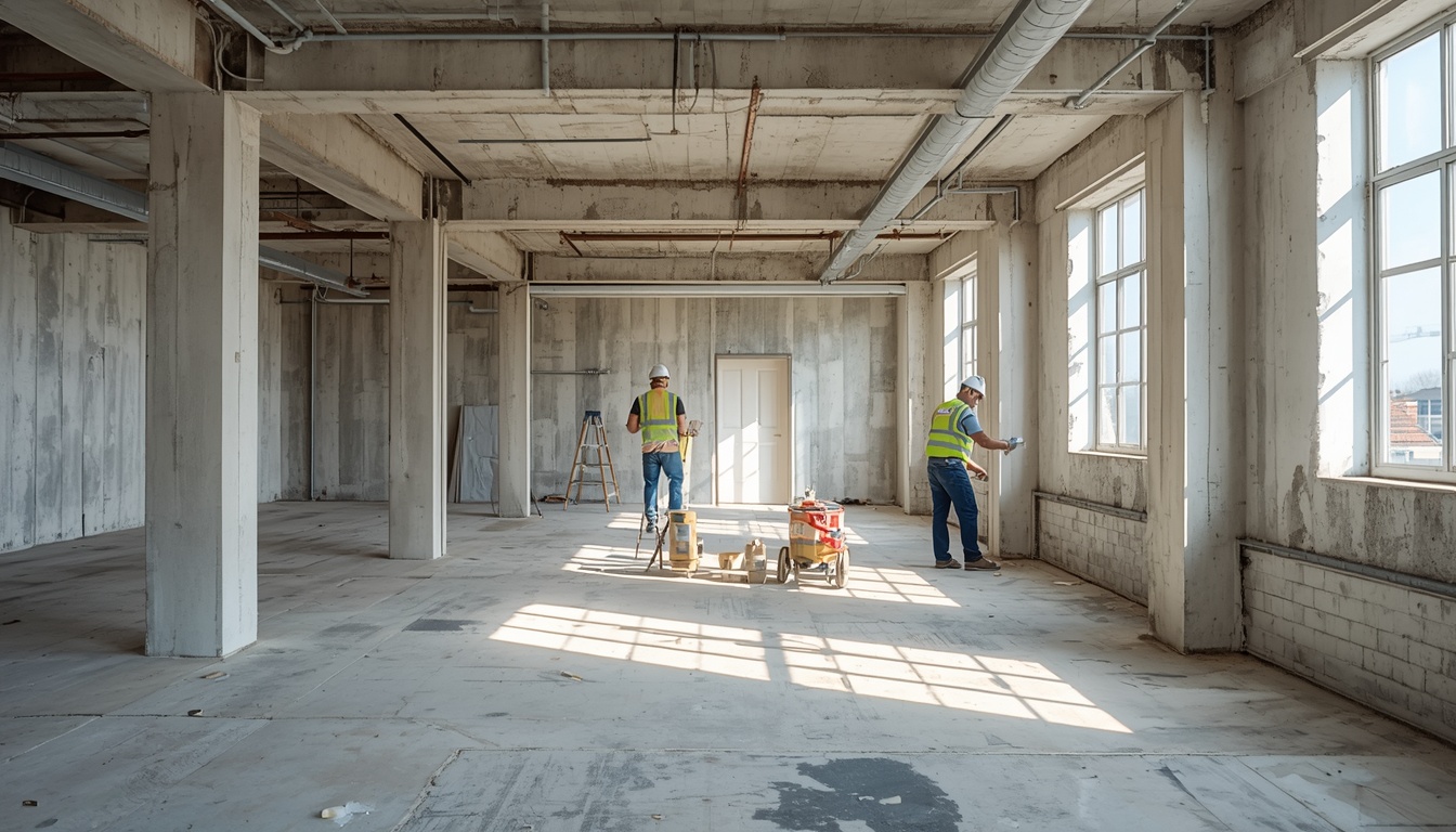 Construction site with drylining